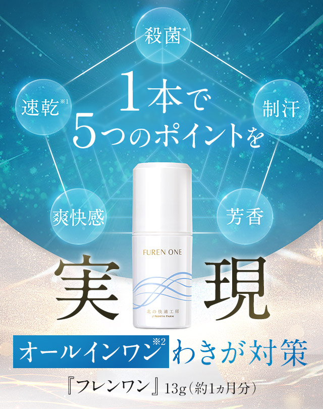 1本で5つのポイントを実現　オールインワンわきが対策『フレンワン』